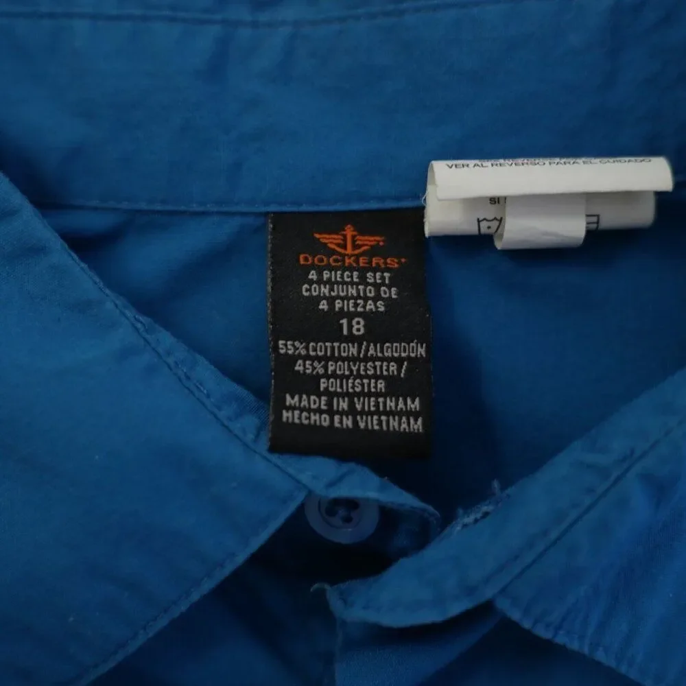 Dockers Teal Collared Dress Shirt‎ Boys Size 18